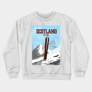 Scotland Ski poster Crewneck Sweatshirt